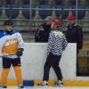 Stefan (l), Coach René, Schiri Tobi und Goalitrainer Bruno (r)